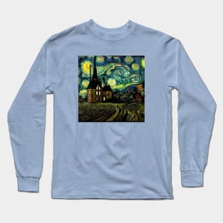 Starry Night Over Godric's Hollow Long Sleeve T-Shirt